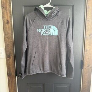 The North Face Hoodie Sweatshirt Womens Medium Charcoal Mint Half Dome Pullover